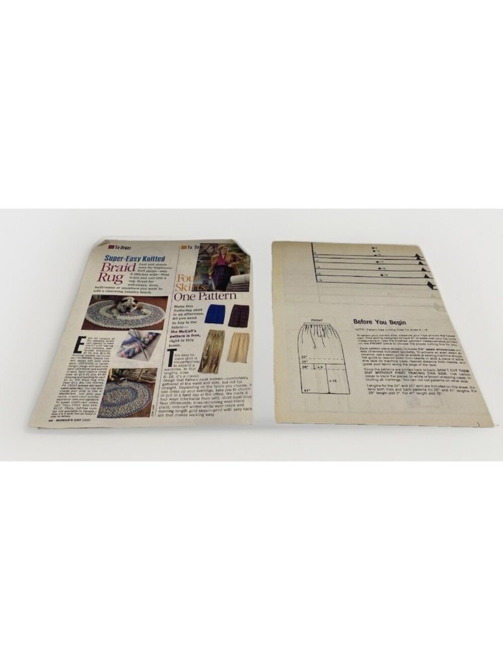 Vintage 1988 Woman's Day McCall Sewing Pattern Skirt Sizes 8-18 Uncut